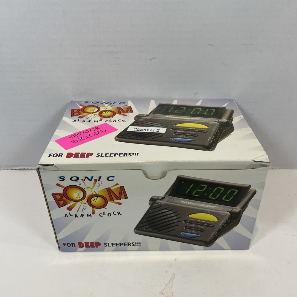 Sonic Alert SB-1000 Sonic Boom Combination Alarm Clock w/ Super Shaker Tested